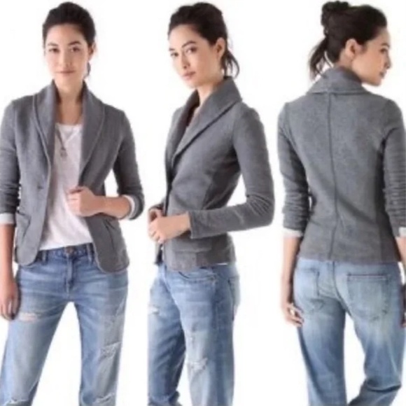 James Perse Standard Grey Cotton Blazer - Size 1(Small) - Picture 2 of 12